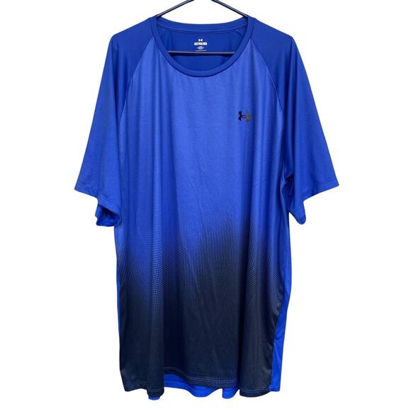 Under Armour Shirt Mens 4XLT Blue Black Ombre Gradient Tall Performance Athletic - Picture 1 of 9